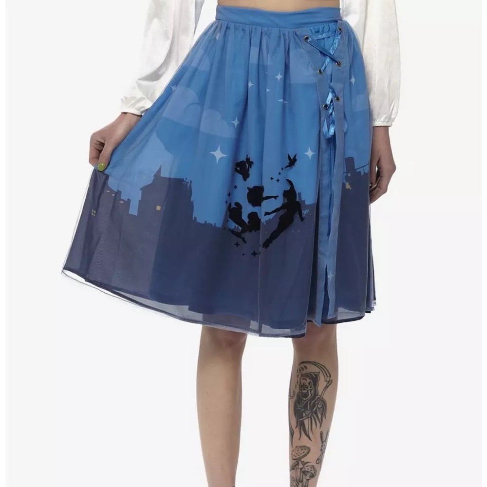 NWOT Disney Peter‎ Pan Night Sky Lace-Up Skirt Hot Topic